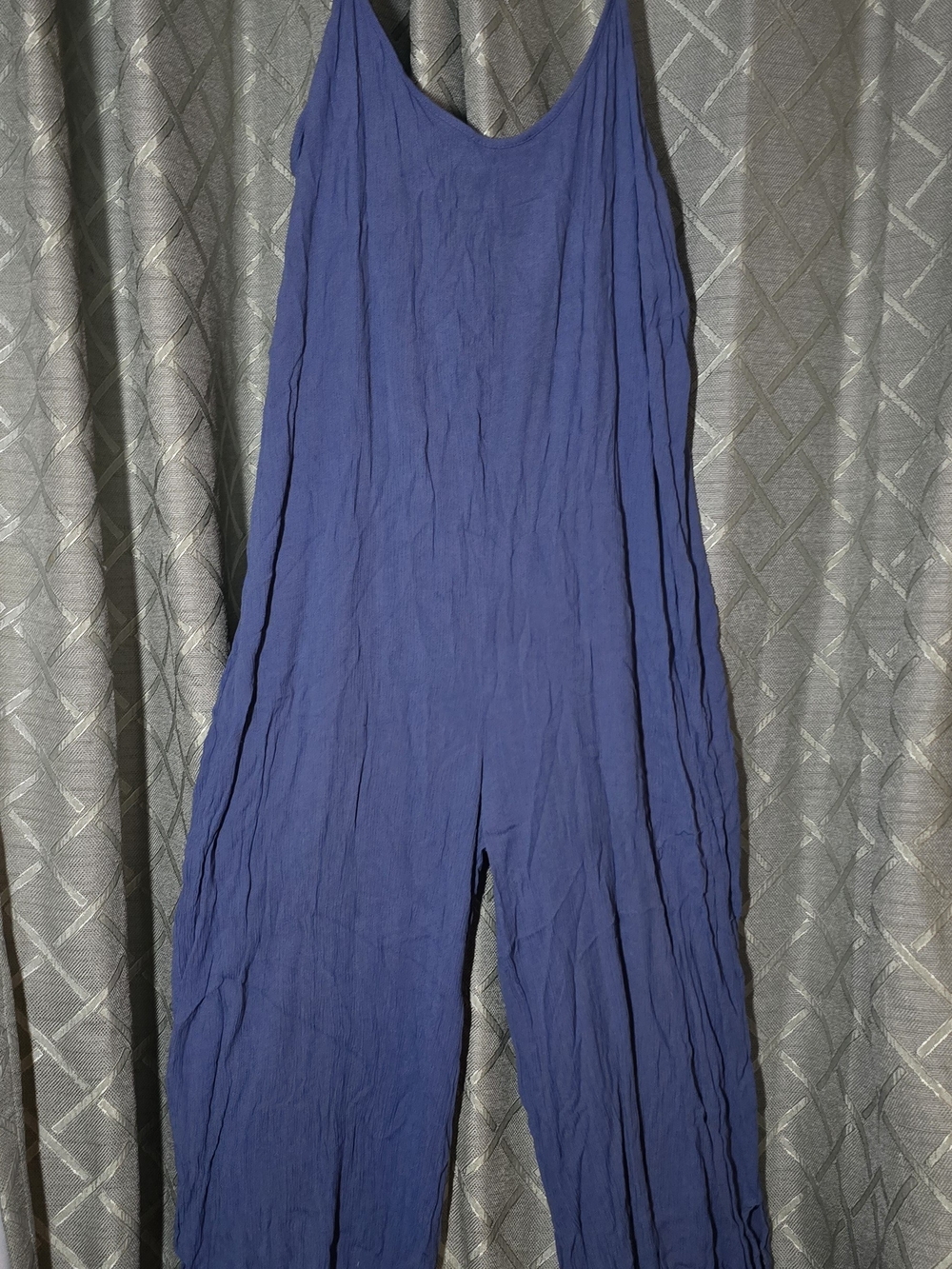 Sleeveless Navy Scoop-Neck Wide-Leg Jumpsuit